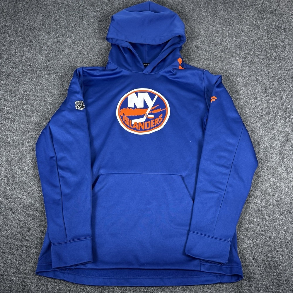 New York Islanders Hoodie Mens Large Blue NHL Hockey Fanatics Authentic Pro
